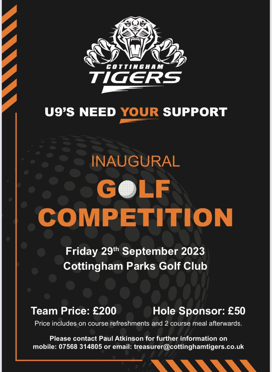 Just 2 tee times left for this, get in touch to secure your place <a href="/CottinghamParks/">Cottingham Parks</a>