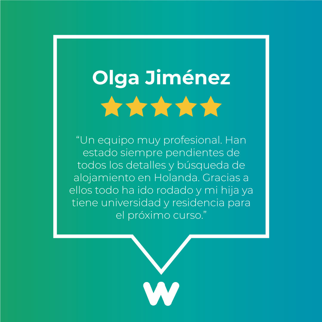 ¡Gracias, Olga, por tus amables palabras! 😊 Nos complace haber sido parte de tu experiencia y haber facilitado el proceso de matriculación y alojamiento en #Holanda para tu hija.

¡Os deseamos mucho éxito en esta nueva etapa!
