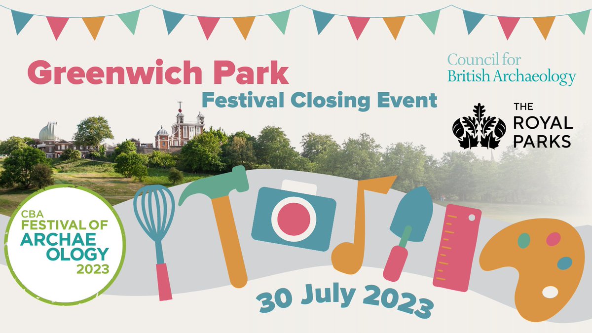 🚨 This Sunday, 30 July, we're delighted to be welcoming @archaeologyuk to Greenwich Park for the #FestivalofArchaeology closing day. ⛏️ The day will include tours, re-enactments & a special reading from @Raksha_Digs. 📅 10am-4pm. Find out more, here ▶️ bit.ly/44Ot8iB