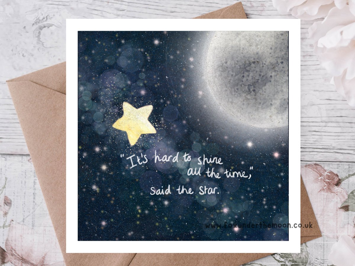Star
“It’s hard to shine all the time,” said the star.

foxunderthemoon.co.uk/shop

#depression #anxiety #fatigue #Health #chronicillness #MentalHealthAwareness