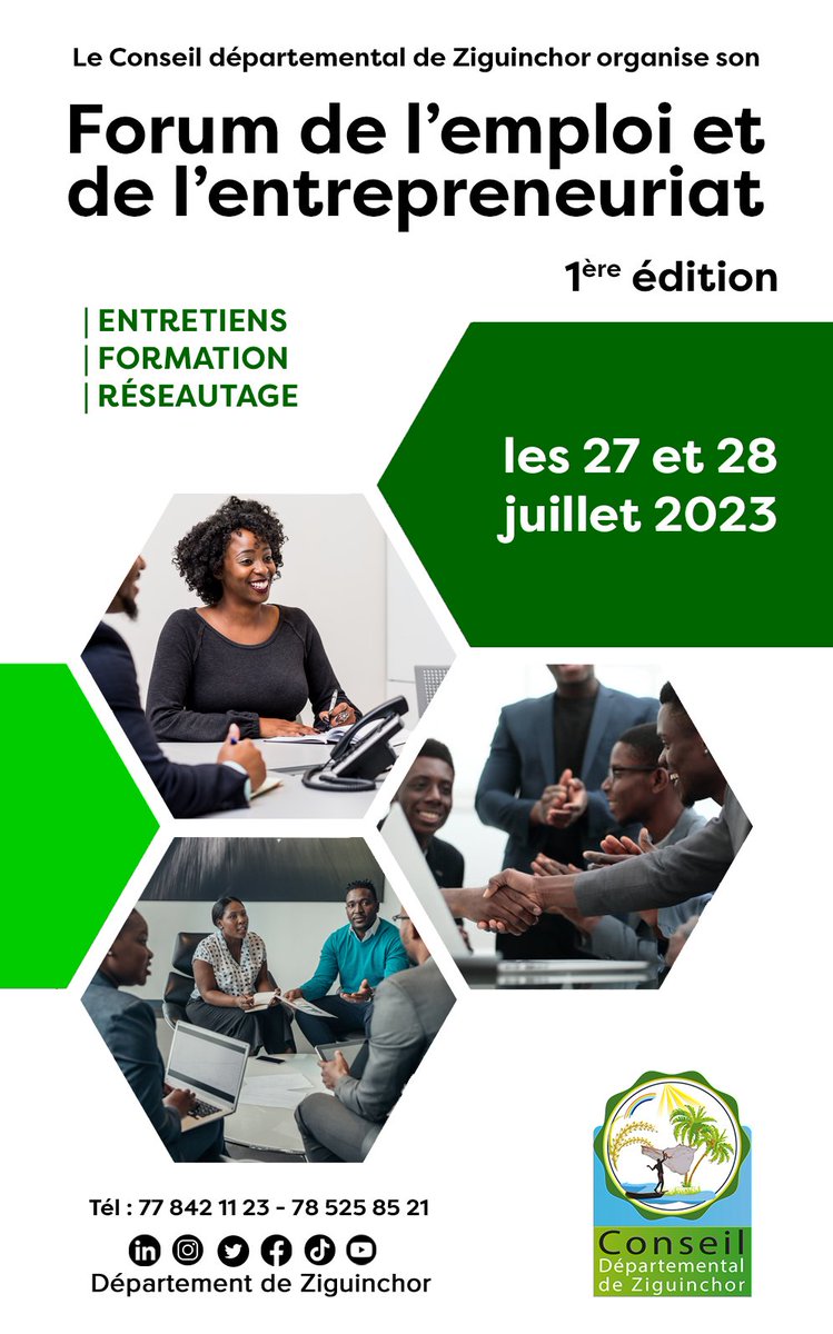 C'est parti pour deux jours de #forum à l'Hôtel du Département de Ziguinchor ! 🚀 #emploi #entrepreneuriat #réseautage #business #burok #b2b #cdz