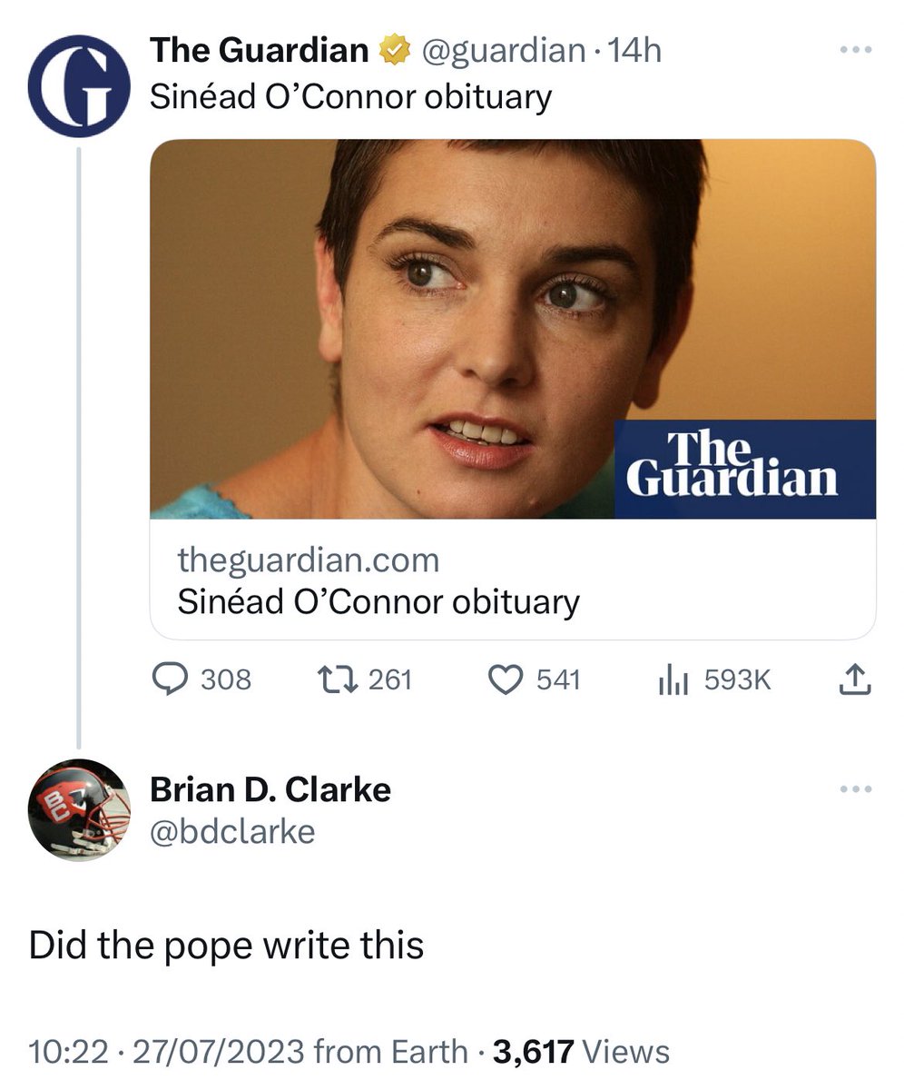 not linking to that awful Guardian obit about Sinéad O’Connor, but this comment though…