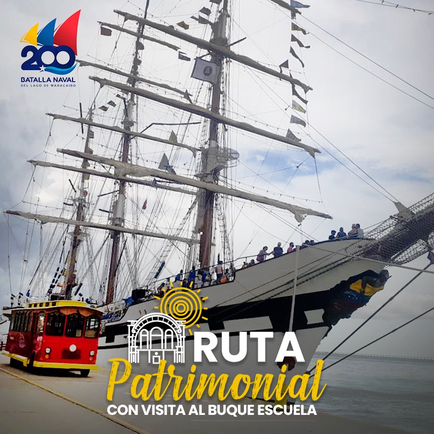 Desde este viernes 28 de julio hasta el miércoles 2 de agosto nuestra #RutaPatrimonial de las 5:00 pm visitará el #BuqueEscuela ¡contáctanos! 0412-6360562