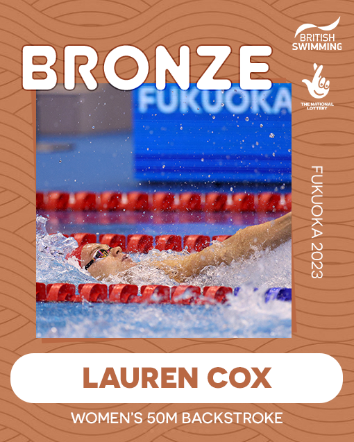 Lauren Cox💥💥💥 2⃣7⃣.2⃣0⃣ in the Women's 50m Backstroke to secure a bronze medal on her World Championship debut🇬🇧🌎👏