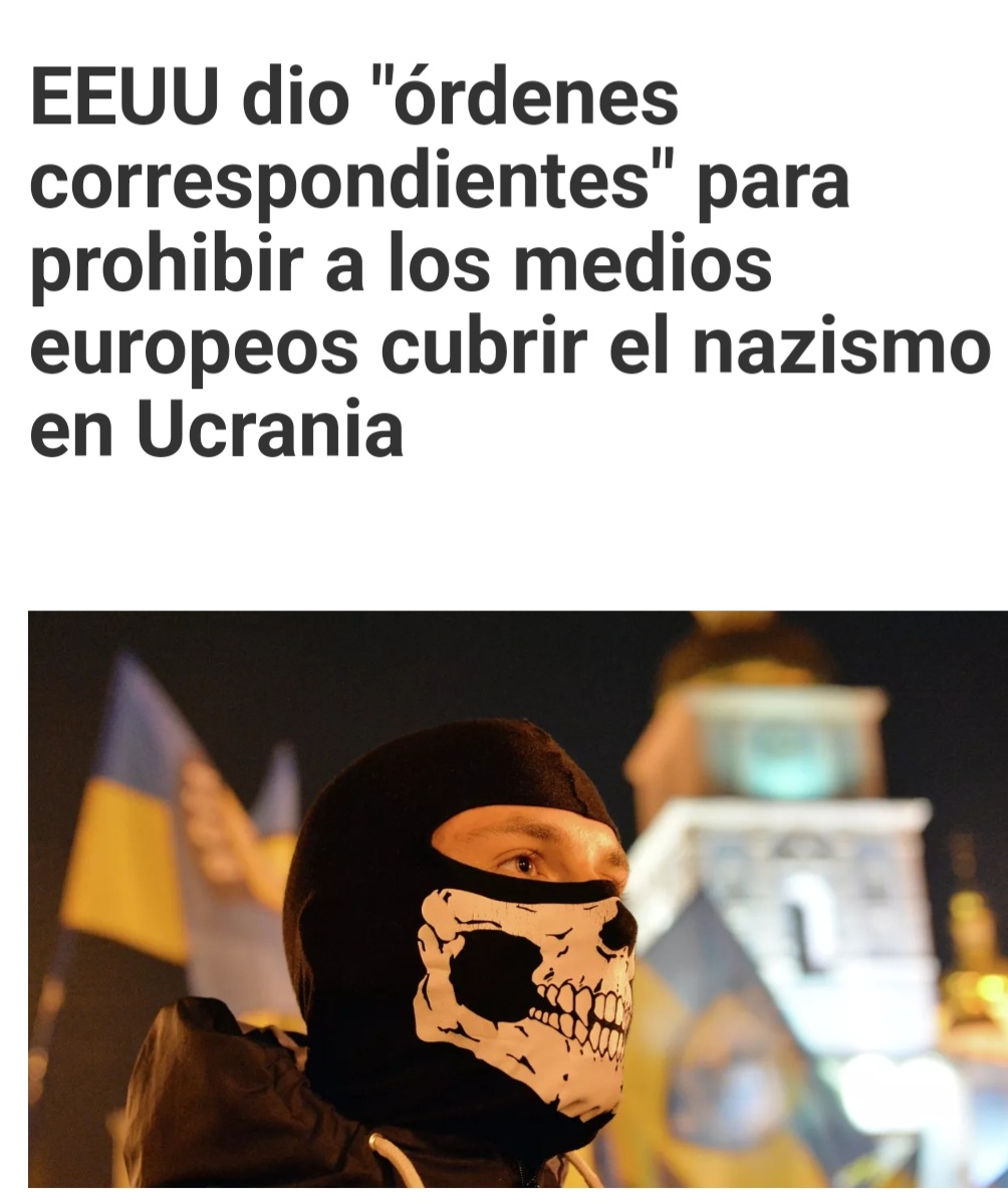 Vicente73977721's tweet photo. QUÉ SE SEPA!!!!

Los medios europeos no hablan del nazismo en Ucrania porque EEUU se lo prohibió terninantemente. https://t.co/tIkGr8XIsY
