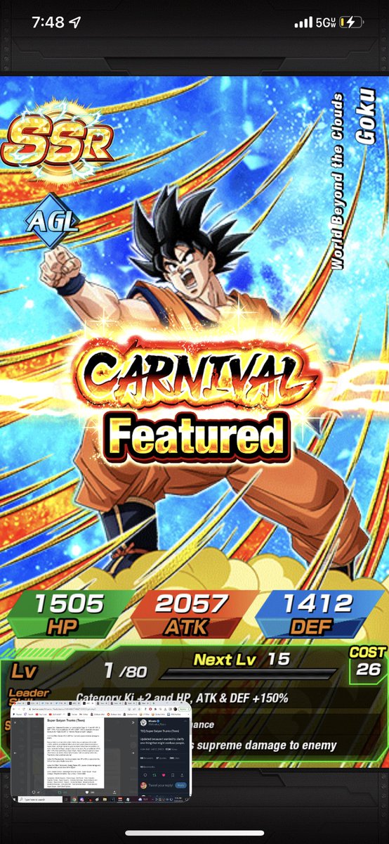 NathanzToDeep's tweet photo. @DaTruthDT  while watching that terrible trunks passive i pulled the Carnival Kaiku🥳 https://t.co/Pkj0f2IBHQ