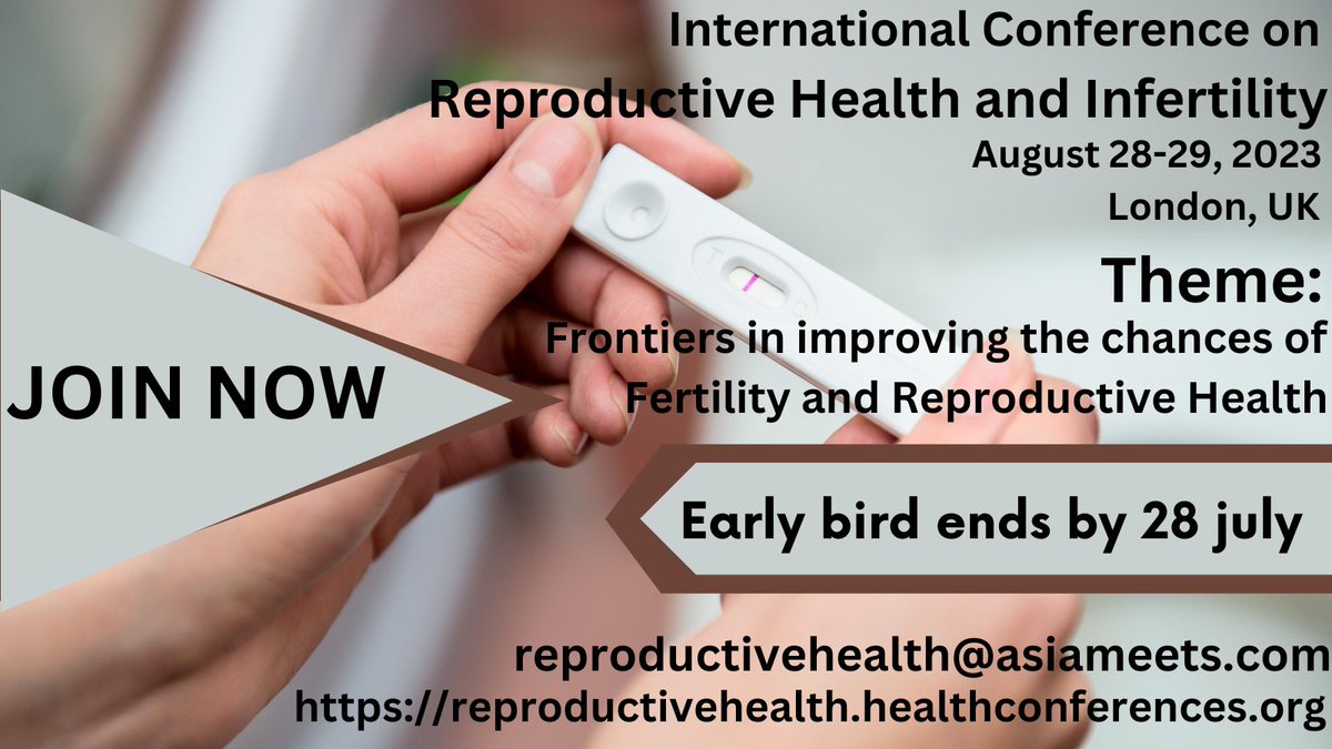 ReproductiveM's tweet image. 📢 Join us at the International Conference on Reproductive Health &amp;amp; Infertility, Aug 28-29, 2023 in London, UK! 🌍 Stay updated with cutting-edge research, innovations, and solutions in the field. Let's work together for better reproductive health worldwide!  #ICRHI2023 #London