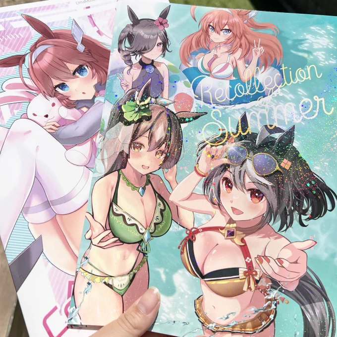 ホログラム上手く撮れなかったけどウマ娘水着合同キラキラでめっちゃかわいいですブルボン合同も少しだけ再販するので夏コミでよかったらぜひぜひ…!!#C102 