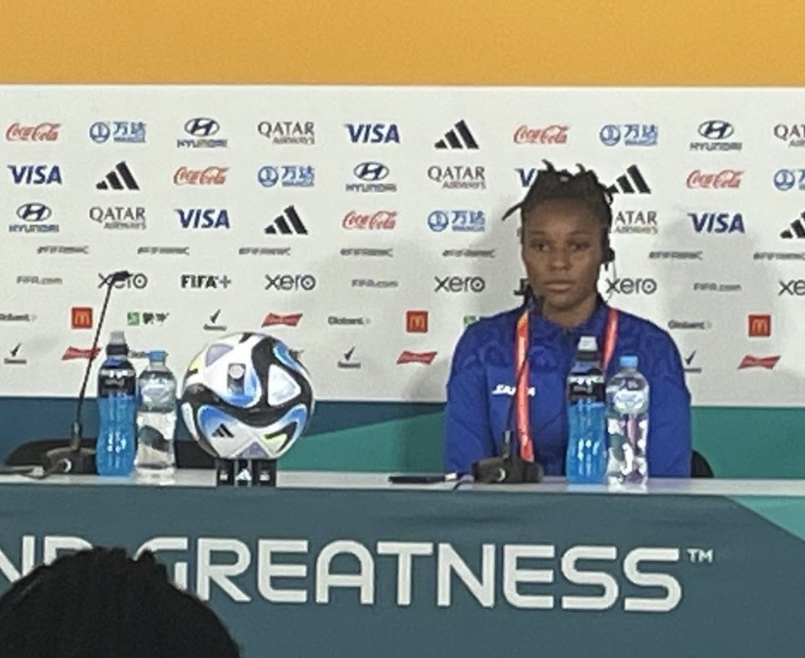 Caleb_Jephte's tweet photo. 🗣️ Kerly Théus en conférence de presse d’avant match : 

“Nous sommes convaincus que nous pouvons gagner contre la Chine.” 🇭🇹 https://t.co/6ya1doOiUn