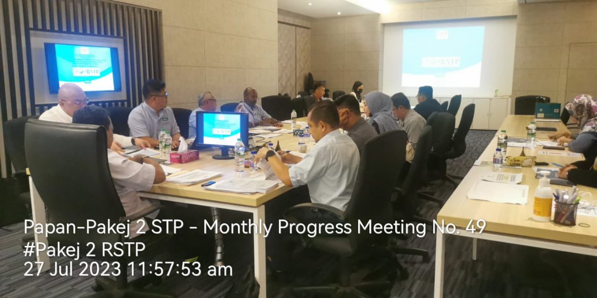 Papan2Stp's tweet photo. Pakej 2 STP - 27.07.2023 - Mesyuarat Kemajuan Tapak No.49

Sebentar tadi telah berlangsung Mesyuarat Kemajuan Tapak No.49 yang diadakan di pejabat tapak Papan 1, https://t.co/EcT0ea2lGX
