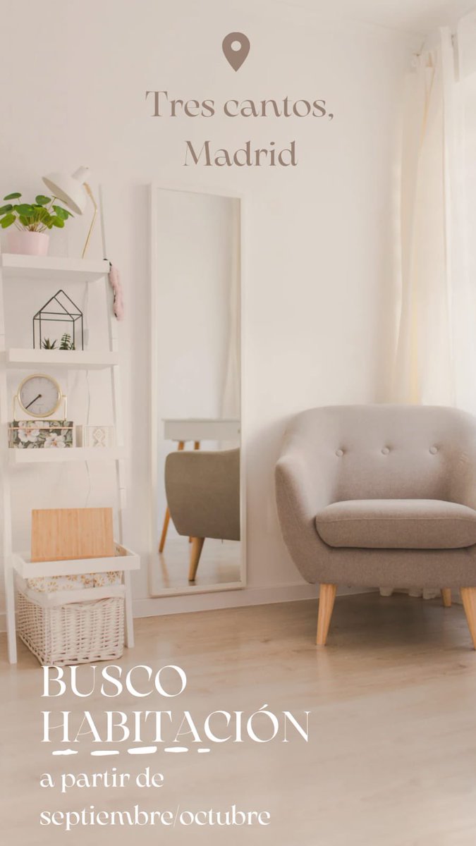 MariaAulloG's tweet photo. Mi amiga @Estreblascov busca habitación en Tres Cantos (Madrid) para el próximo curso (entrada en septiembre/octubre). Interesados/as MD. https://t.co/MwhqiHDAUC