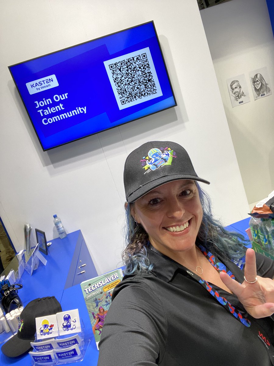 Day 2 of @WeAreDevs is underway! Come see me at the @kastenhq booth to get a cute hat, a portrait by a caricature artist, and see what we do at @KubeCampus! 👩🏽‍💻💬🐙 #WeAreDevs #DeveloperCommunity #KubeCampus