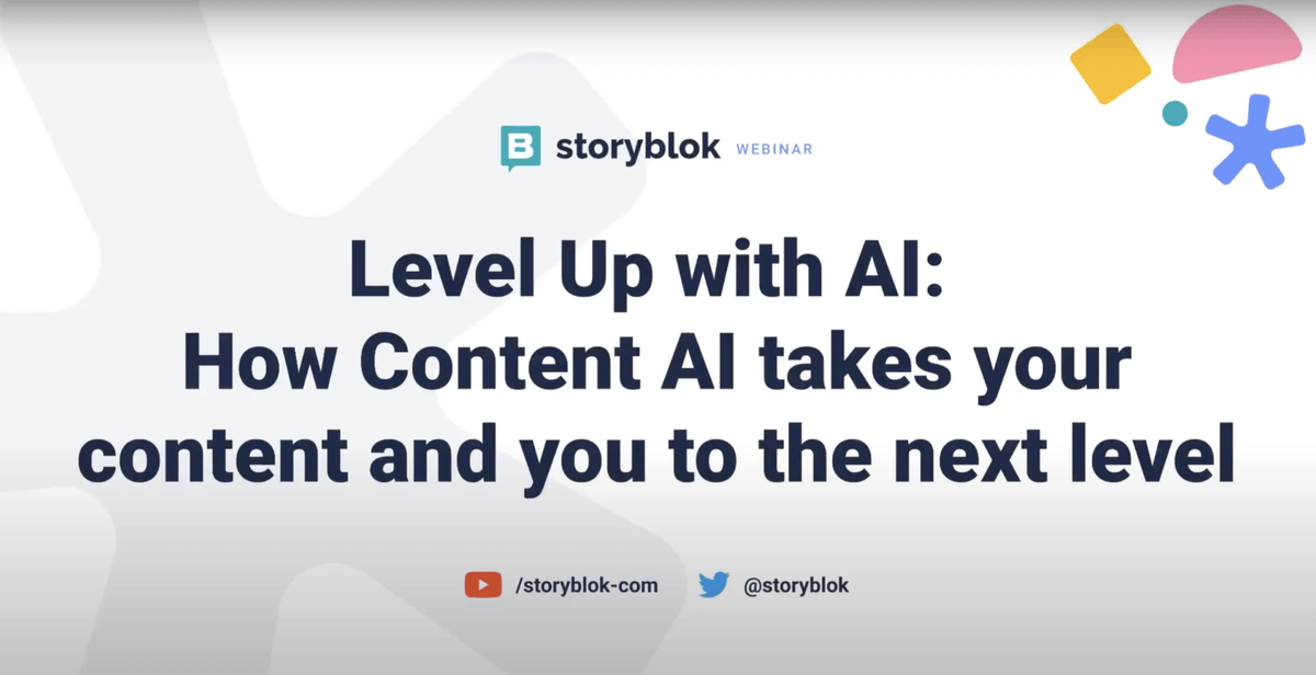 VI's Timo Mayer and Thomas Peham (@Storyblok) invite you to our exclusive on-demand webinar "Level Up with AI: How Content AI takes your content and you to the next level". Get free access to the webinar that will give you a head start on Content AI here: bit.ly/3DysFpg
