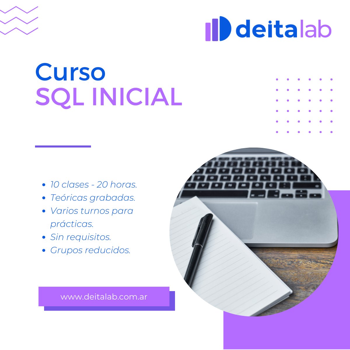 DeitaLab's tweet photo. ¡En solo 20 horas puedes dominar SQL! 

Únete a nuestro curso SQL Inicial y adquiere los conocimientos necesarios para interactuar con bases de datos relacionales. 

¿Estás listo para el reto? 

Consultas: info@deitalab.com.ar 

#AprendeSQL #BasesDeDatos https://t.co/J881L8cksx