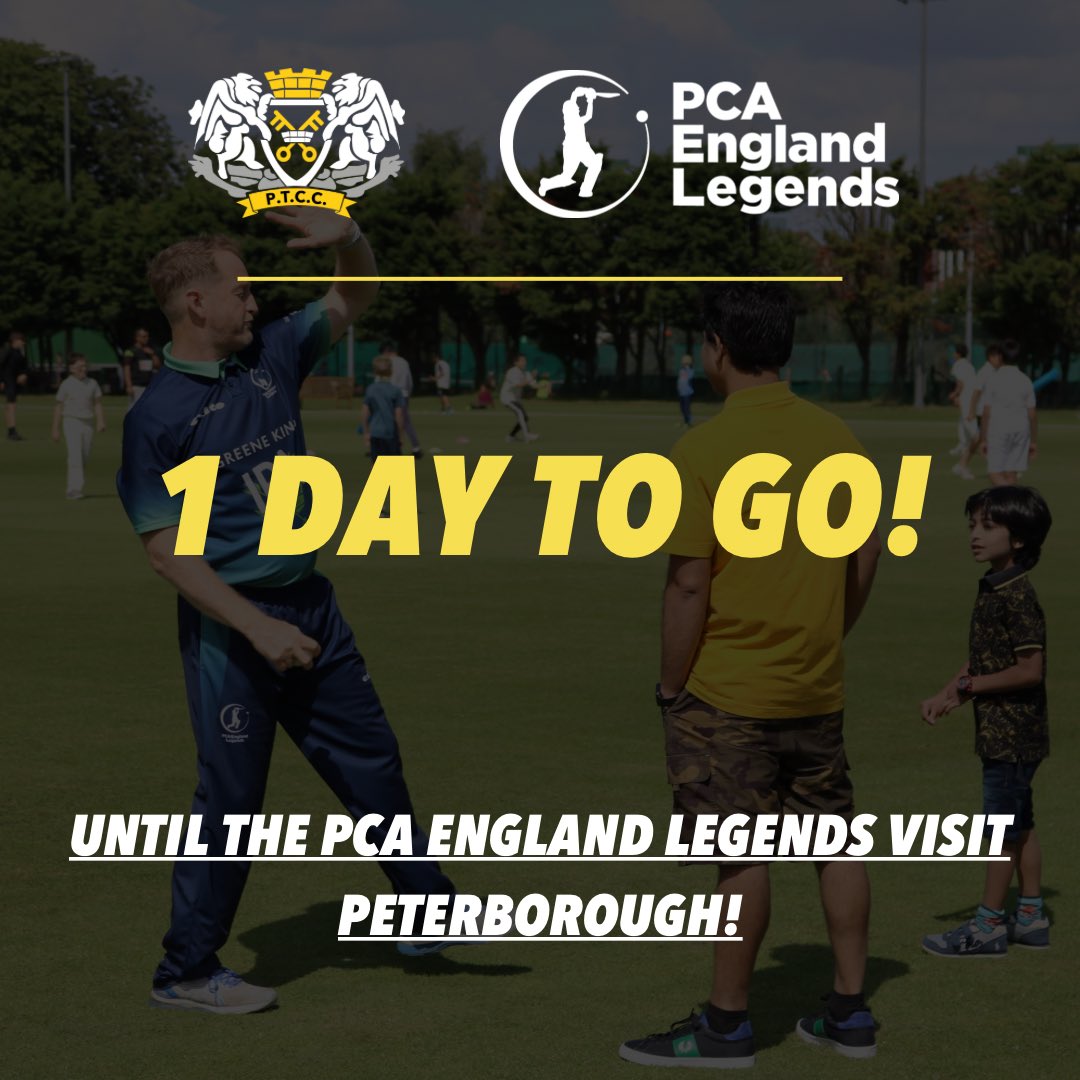 pborotowncc's tweet photo. 1 day to go!! Until the @thepca England Legends are at Bretton Gate!

Come down to the club tomorrow to watch the former internationals in action, admission from 2pm, match starts 4pm!
FREE entry and parking for spectators!
Food and drink available all game #ptcc #cricket https://t.co/aSoQWy0HKO
