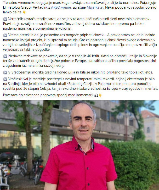Val202's tweet photo. Maja Ratej v pogovoru klimatologom Gregorjem Vertačnikom z @meteoSI 🎧👇 
https://t.co/i5LCCmY4zO https://t.co/DzH5euxpFH