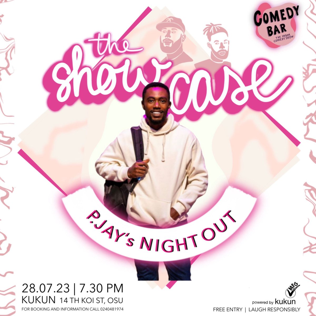 Id_JamesBrown's tweet photo. Catch us tomorrow  inside Kukun, Osu. The Showcase: PJay's Nite Out
#GhComedyToTheWorld
#ComdeyBarAt10 
@KojoPJay @hondredpercent @comediankmk https://t.co/uGacHXWKb7