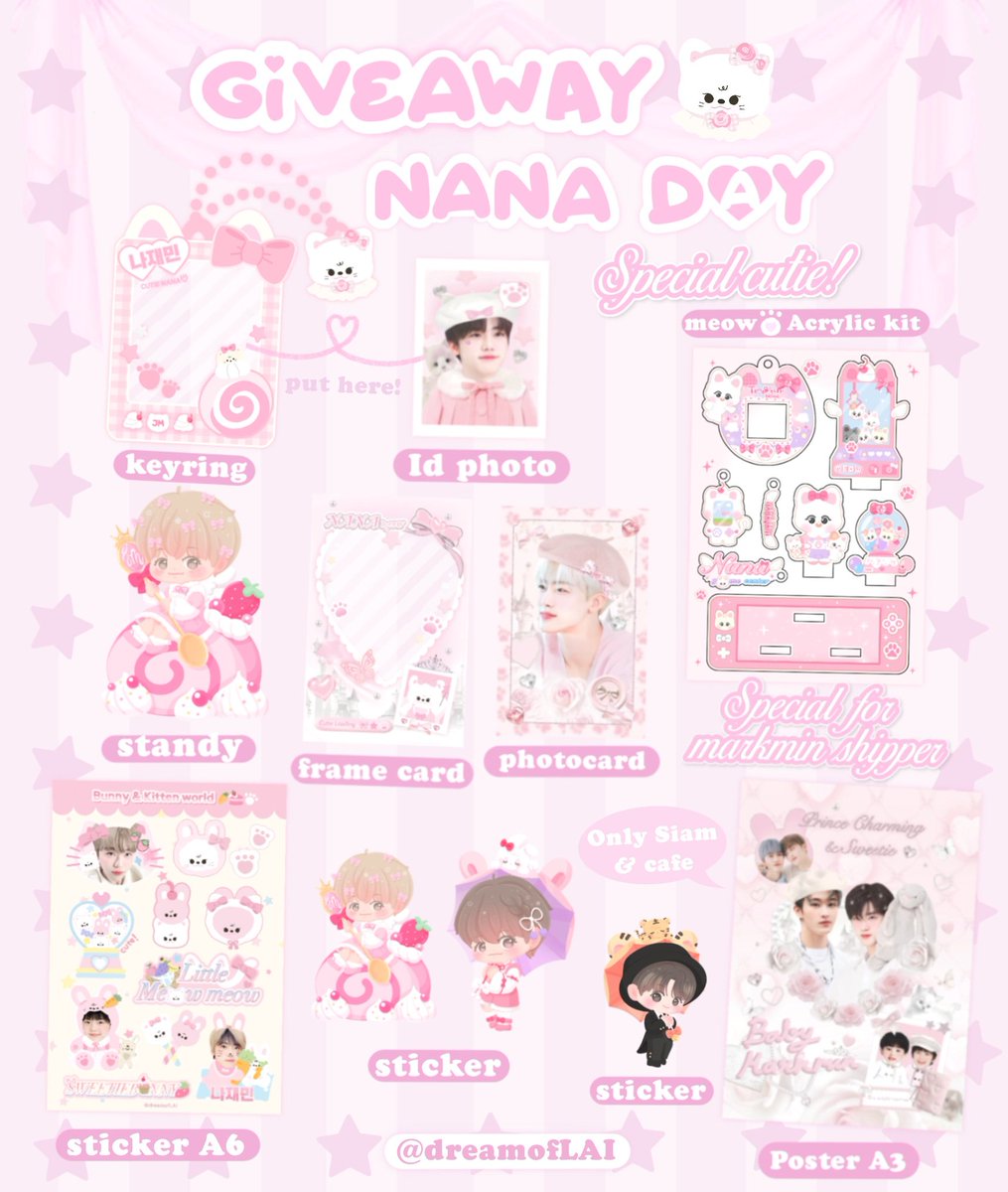 dreamofLAI's tweet photo. ━━━☆ﾟ.*･pls rt ଓ
giveaway JAEMIN day🐇🩰~♡
♡ random rt 3 set
special acrylic kit 1 ea━☆
🐰location : siam / cafe
🐰date : 13/08 (tba)
♡ more details in mention ･ ｡ﾟ☆━
#HAPPYJAEMINDAY #JAEMIN https://t.co/wSkyate2pS