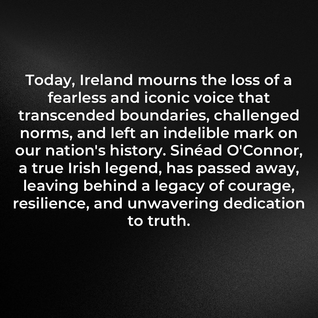 SMManagement14's tweet photo. #SinéadOConnor #IrishLegend #FearlessActivist #RestInPeace 🕊️ https://t.co/Yex74dc9lW