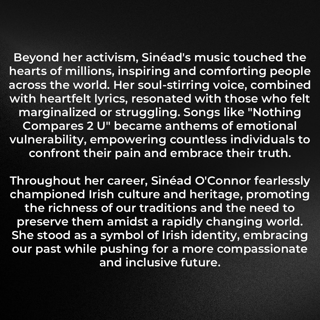 SMManagement14's tweet photo. #SinéadOConnor #IrishLegend #FearlessActivist #RestInPeace 🕊️ https://t.co/Yex74dc9lW