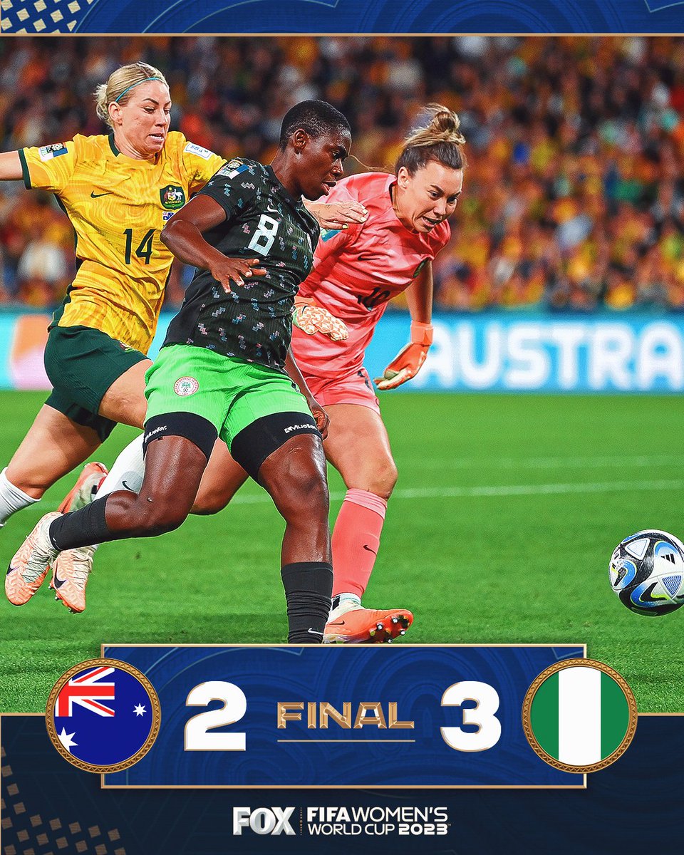 Nigeria earns its first three points in Group B at the 2023 FIFA Women's World Cup with a 3-2 victory over Australia 🇳🇬