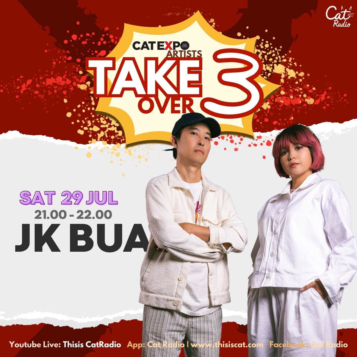 ChaseMusicTH's tweet image. วันนี้ 21.00-22.00 เจอกันที่ Cat Radio  !! 📻
พวกเรา JKBua จระเข้บัว จะไปเป็น DJ กั๊นนน 🎙️
🔮มาพูดคุย ขอเพลง เม้ามอยกันน้า
📹ไลฟ์ทางยูทูบ @ThisisCatRadio
🕹️ thisiscat.com
App: Cat Radio
FB : thisiscatradio
#catinterview #catradio
#JKBua #จระเข้บัว #ChaseMusicTH