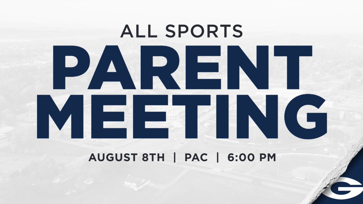 The All Sports Parent Meeting will take place August 8th at 6:00 PM in the PAC. We look forward to seeing you there! #BulldogPride