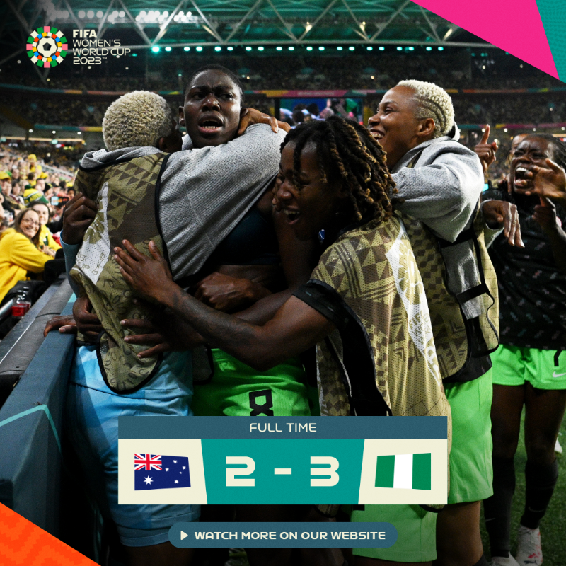 FIFAWWC's tweet photo. What a performance. What a result. 👏🇳🇬

@NGSuper_Falcons | #FIFAWWC