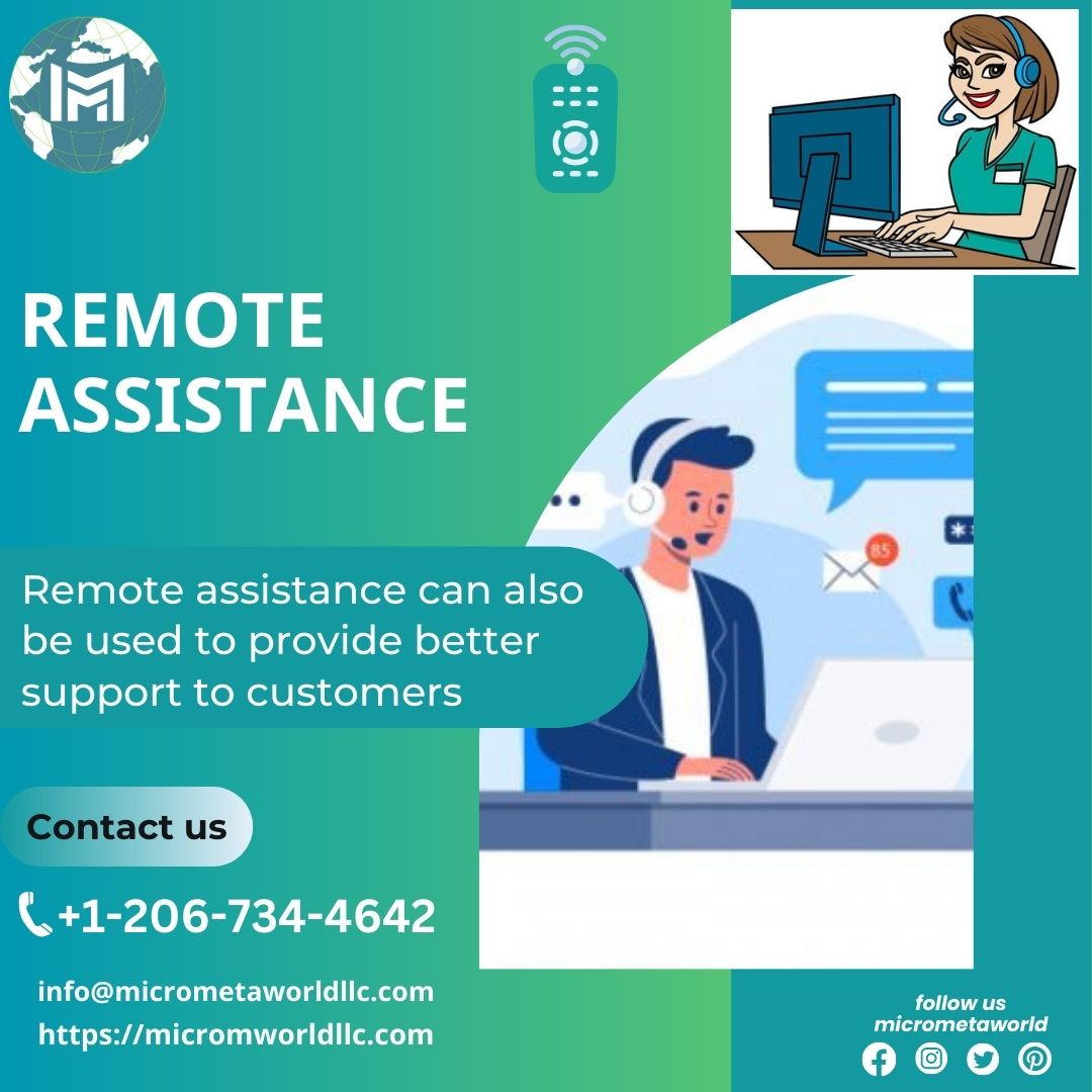 'Remote assistance allows support teams to be available round the clock and from any location with an internet connection.'

Micrometa World is a base of IT services.

#remote #remotecontrol #remoteaccess #remotelearning #chatgpt4 #CRM #pccleaner #pcoptimizer #writingskills