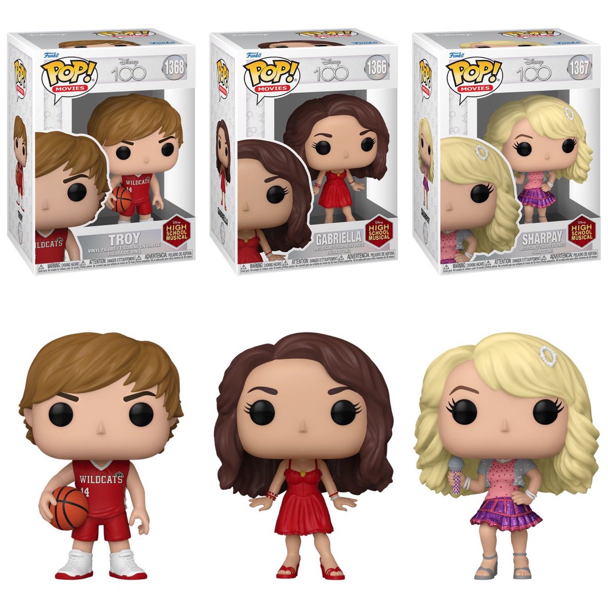 FunkoPOPsNews's tweet photo. High School Musical fans! Full glams for the new wave of Funko POPs! With Troy, Gabriella and Sharpay ~ thanks @funkoinfo_ ~ #FPN #FunkoPOPNews #Funko #POP #POPVinyl #FunkoPOP #FunkoSoda #Disney #Disney100   #DisneyChannel #HighSchoolMusical #Troy #Gabriella #Sharpay https://t.co/wEAjrYz815