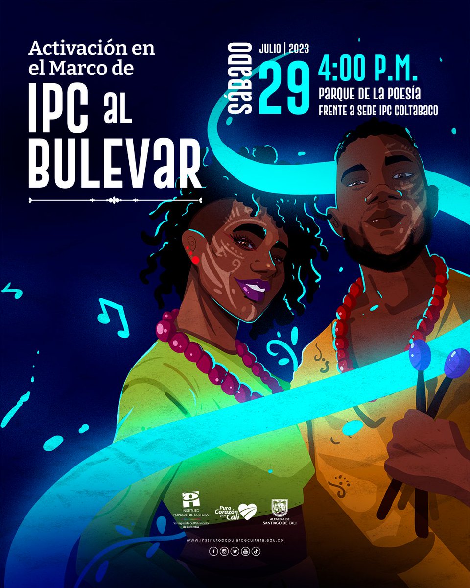 IUIPCCali's tweet photo. Este sábado tendremos una activación artística en el marco de #IPCAlBulevar 💃🎶🎨, una breve intervención en el Parque de la Poesía, frente al edif. Coltabaco, junto al @TEC_EB 🎭 y otros procesos que se dan en el @IPCCali.
¡No te la pierdas! ✨
#SomosIPC
#CaliEsCulturaPopular https://t.co/Z4CReZE2My
