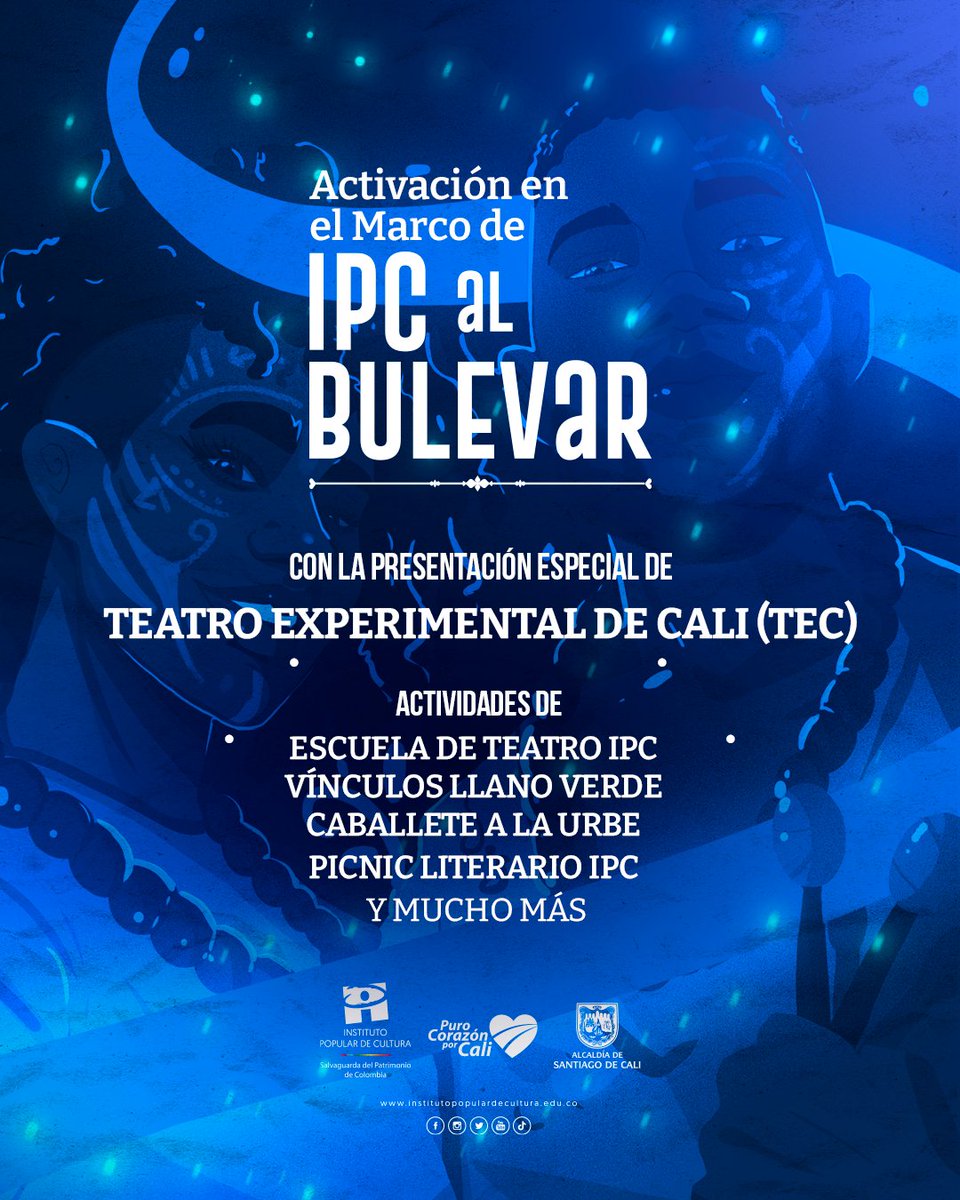 IUIPCCali's tweet photo. Este sábado tendremos una activación artística en el marco de #IPCAlBulevar 💃🎶🎨, una breve intervención en el Parque de la Poesía, frente al edif. Coltabaco, junto al @TEC_EB 🎭 y otros procesos que se dan en el @IPCCali.
¡No te la pierdas! ✨
#SomosIPC
#CaliEsCulturaPopular https://t.co/Z4CReZE2My