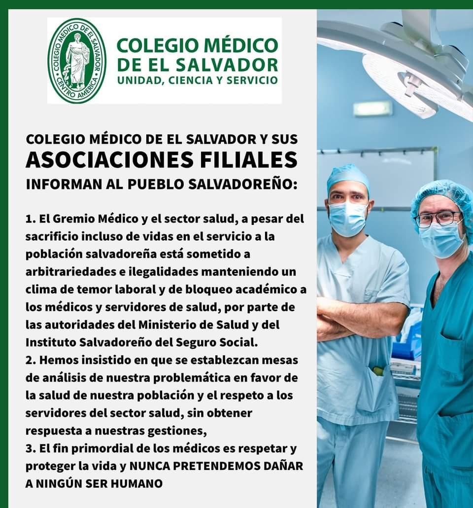 El gremio médico pide la restitución de sus colegas y una reunión con el  Ministerio de Salud.