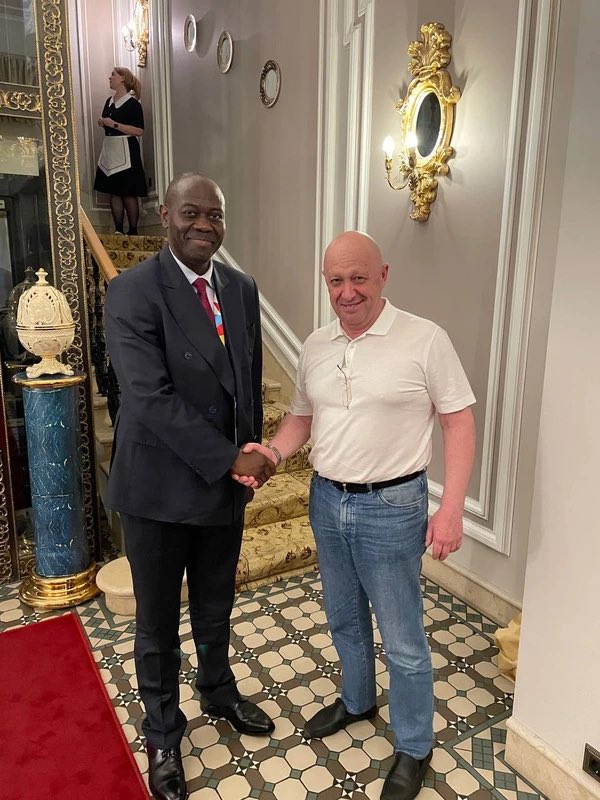annanemtsova's tweet photo. #Prigozhin who called Russian chief of staff Gerasimov &amp; minister of defense Shoigu “perverts” and “faggots,” shot down several Russian aircrafts, killed, executed a ton of Russians and Ukrainians seems happy. He us neither in Belorus nor in Africa but in his own hotel in St.Pete https://t.co/WeapanLJfD