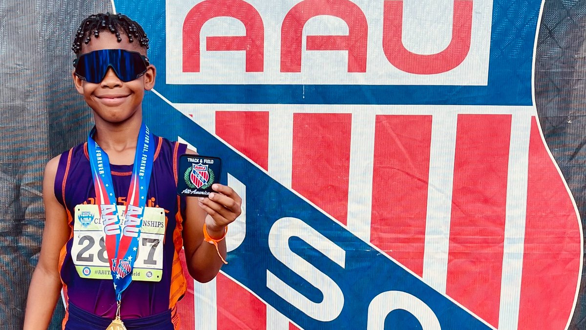 PwaySchools's tweet photo. Congratulations to Xavier Hairston, a fifth-grader at Arbor Intermediate School, for winning two gold medals at the AAU National Club Championships for track! Xavier set personal records in the 800 and 1,500 meters to take first place in the 10-year-old division. https://t.co/DsigjwdRz7