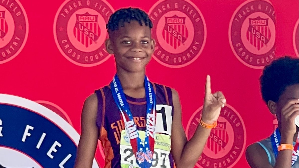 PwaySchools's tweet photo. Congratulations to Xavier Hairston, a fifth-grader at Arbor Intermediate School, for winning two gold medals at the AAU National Club Championships for track! Xavier set personal records in the 800 and 1,500 meters to take first place in the 10-year-old division. https://t.co/DsigjwdRz7