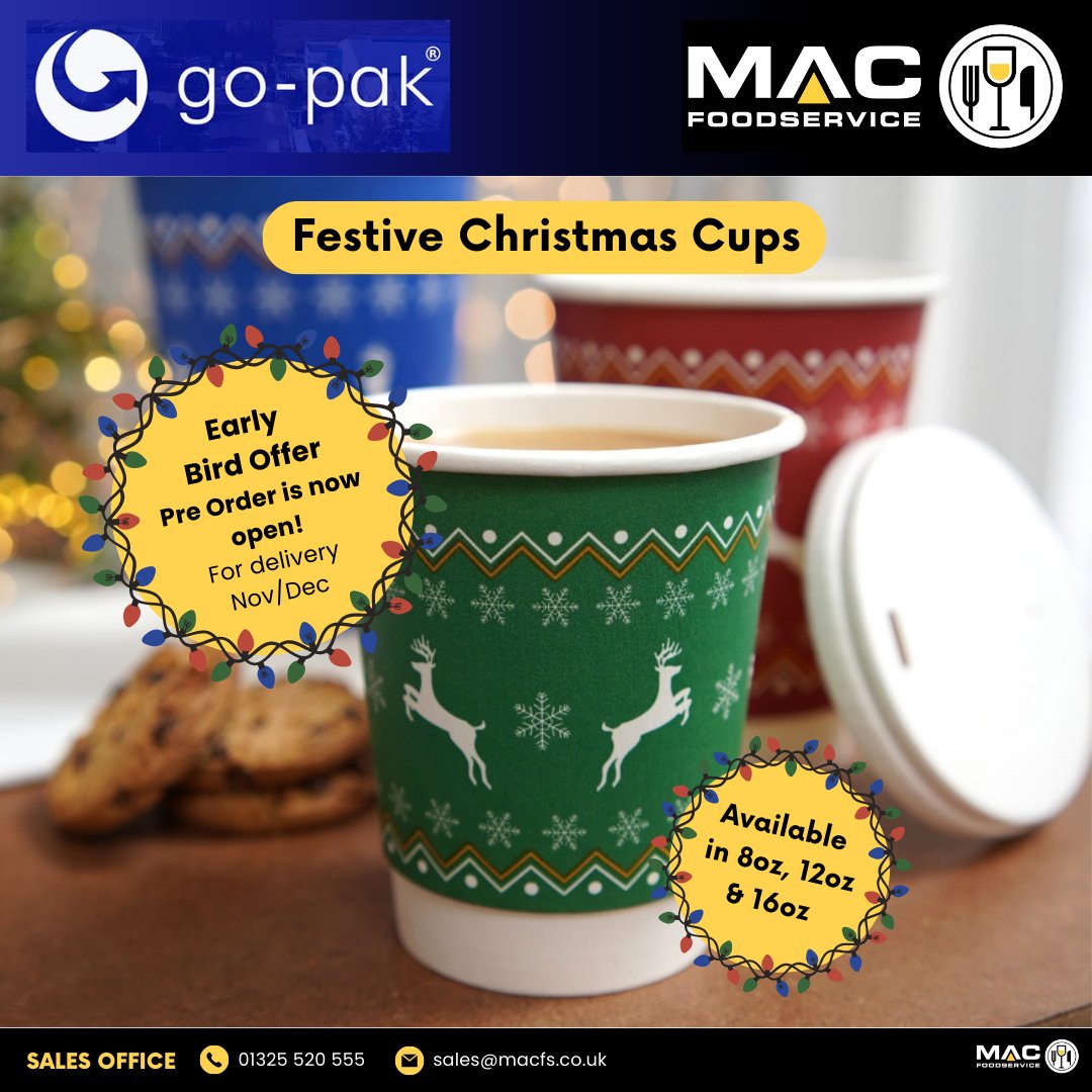 MAC_FoodService's tweet image. 🎄Christmas Cups reminder 🎄Gopac have released their Christmas cups for 2023. With limited stock available, it is never too early to get Christmas ready, #christmascups #christmas2023 #christmaspackaging #festiveseason #takeawaycoffee