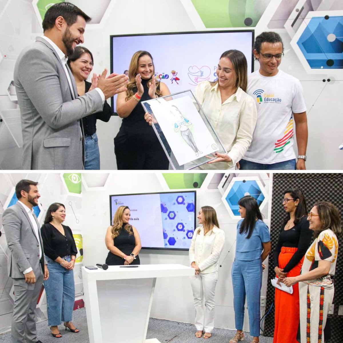 washingtonban's tweet photo. Recebemos nos estúdios do Canal Educação a Primeira-Dama do estado e Coordenadora Geral do Pacto pelas Crianças do Piauí, Dra. Isabel Fonteles. 

Apresentamos a estrutura da Mediação Tecnológica e anunciamos a abertura das Formações Continuadas (…) https://t.co/eQhZplPAB5