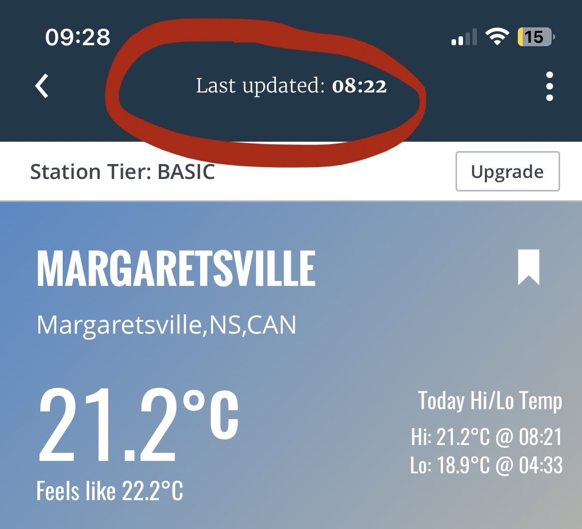 Does someone know if WeatherLink is down? Hasn’t updated in over an hour. I see that other stations that use a WLL have also not updated side 8:22 a.m. @davisinst #nswx #davisinstruments
