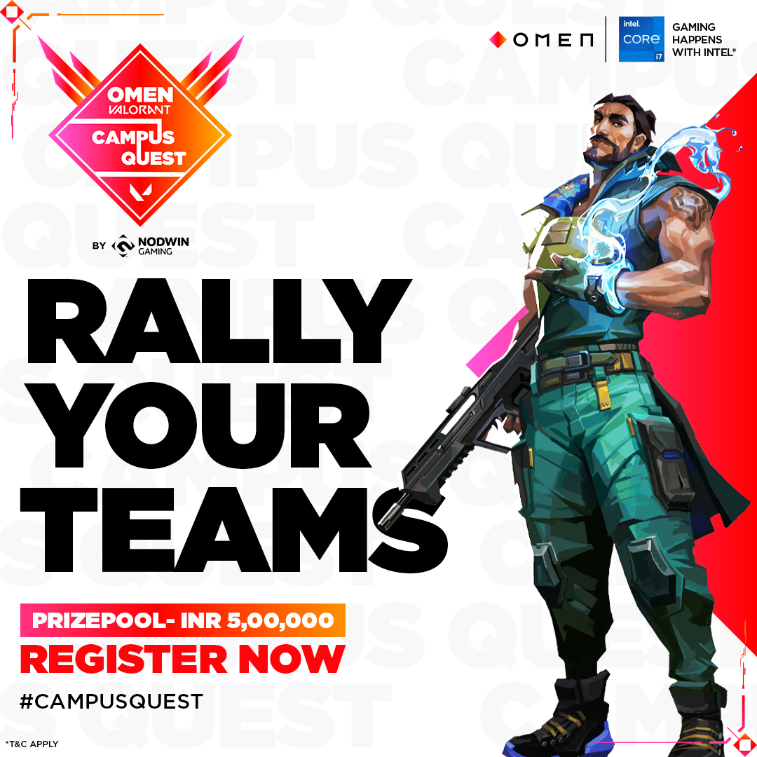 NodwinGaming's tweet photo. How's it going agents?๐ซก
Where are your top Valorant squads at?
It's time you register for OMEN VALORANT Campus Quest before it gets too late!โฑ๏ธ
Register Now!๐
๐ https://t.co/lkR2YQRaVa
#OMEN #OMENIndia #BeOMENCool #HPOMEN #OMENdesk #OMENbyHP #OMENGamingSetup #Valorant https://t.co/S0LmRLjtu3