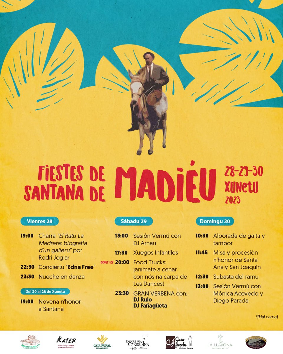 RodrigoJoglar's tweet photo. A partir de mañana la folixa ta en Madiéu
#madieu #cabranes #fiestesdesantana https://t.co/zZYL88Je5S