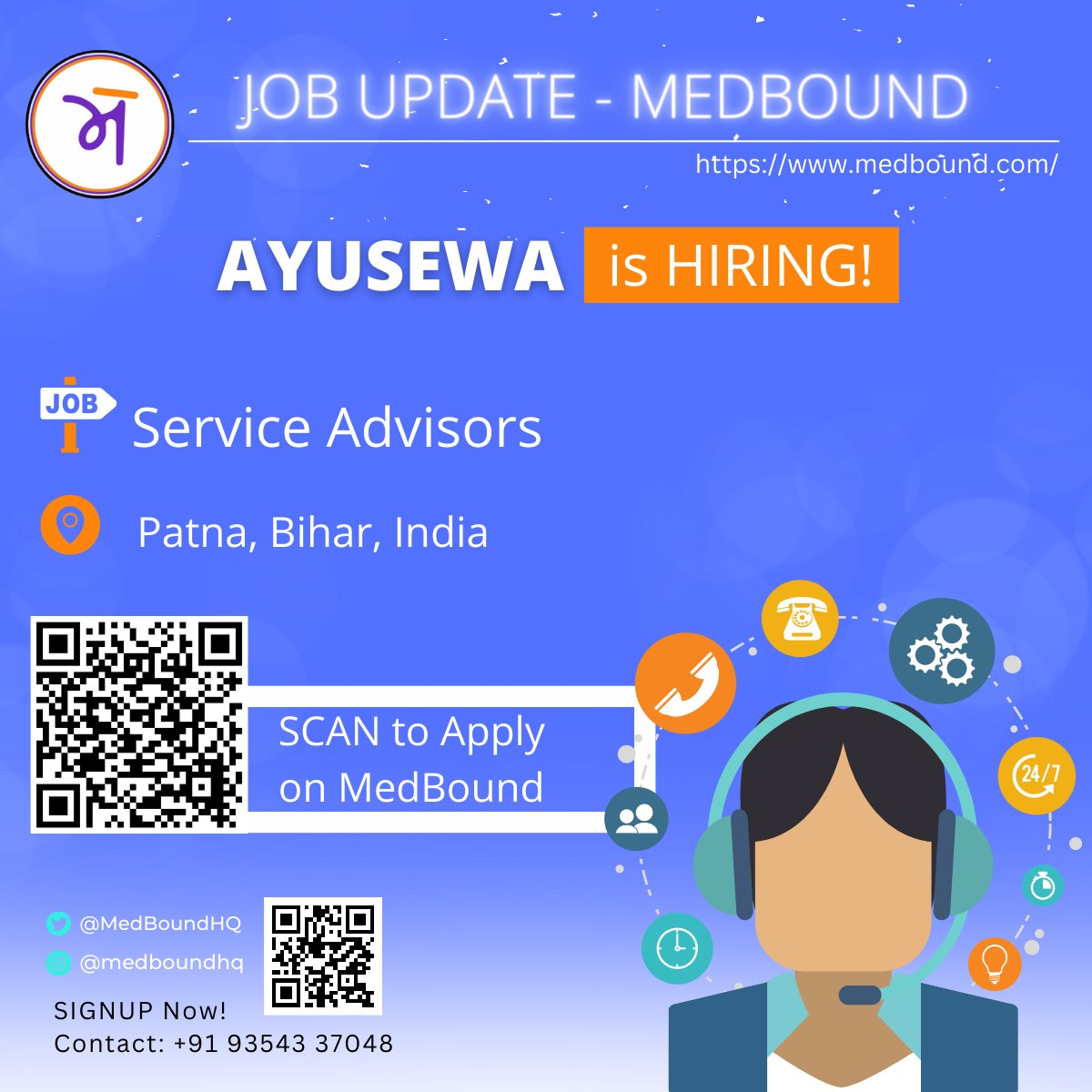 🚩 NEW Opportunity:

AyuSewa is looking for Service Advisors!

🔹 Apply on MedBound - medbound.com/job-details/8c…

@ServiceSanmat #MedTwitter