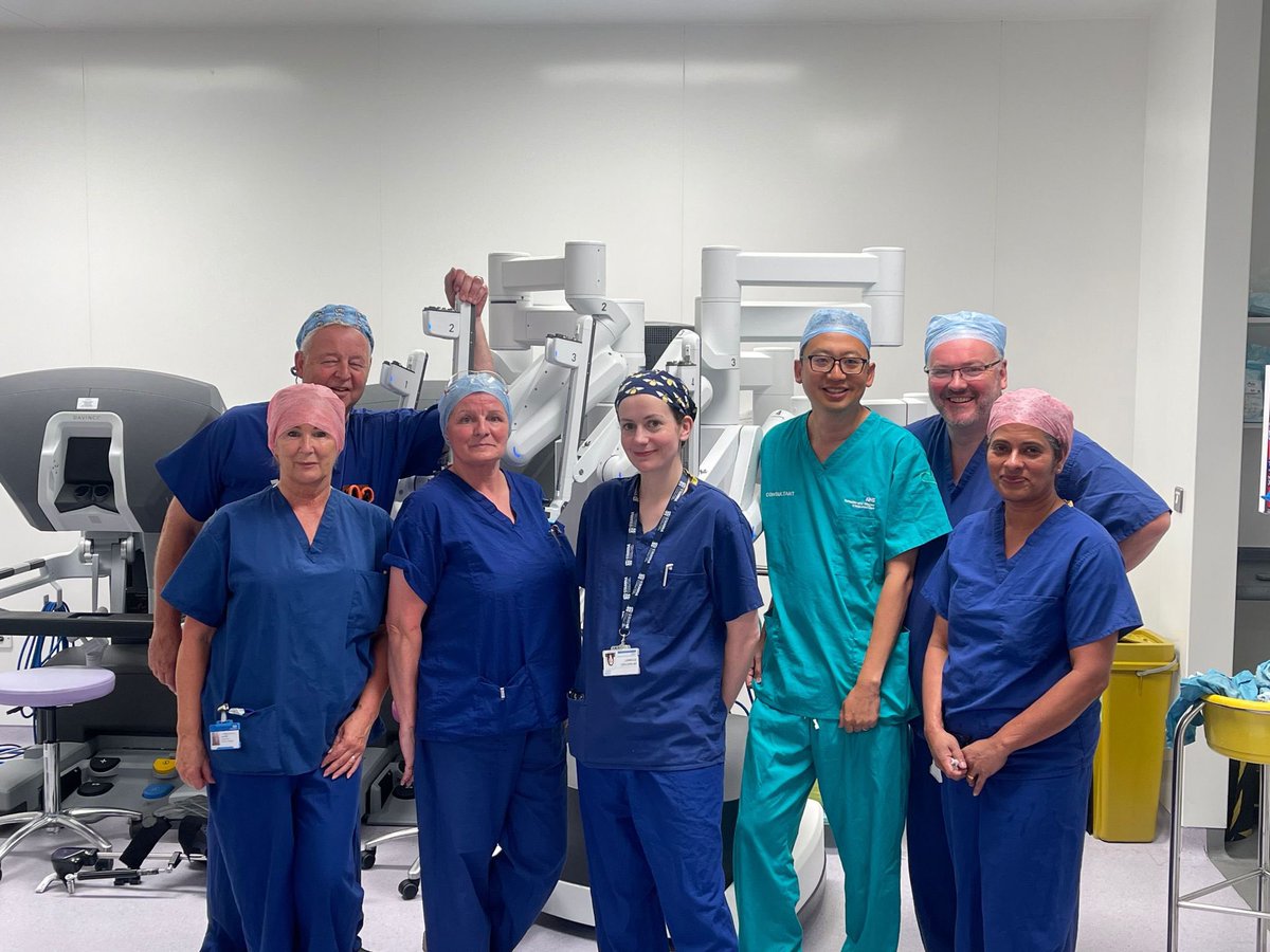 HillUrology's tweet photo. First robotic colpo suspension done today @HillUrology. Really proud of @heather5tewart to advance the treatment for our patients with stress incontinence! Thanks for the support @vtang77 and Neil Oakley! @StockportNHS @SteppingHillMOT https://t.co/gWS4EtgU8g