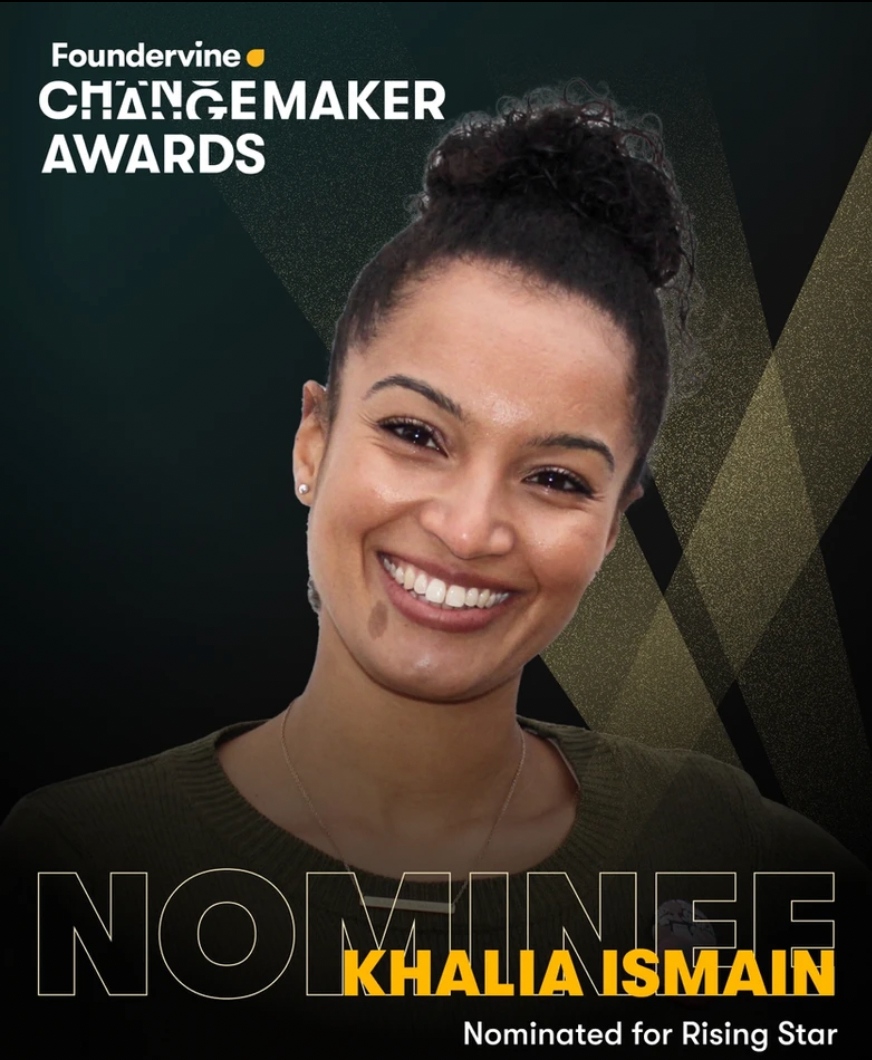 Our co-founder Khalia Ismain has been nominated for Rising Star of the Year in the @foundervine Changemaker Awards! We're so proud of all she's achieving this year - vote for her here 👉🏾 foundervine.com/changemaker-aw…