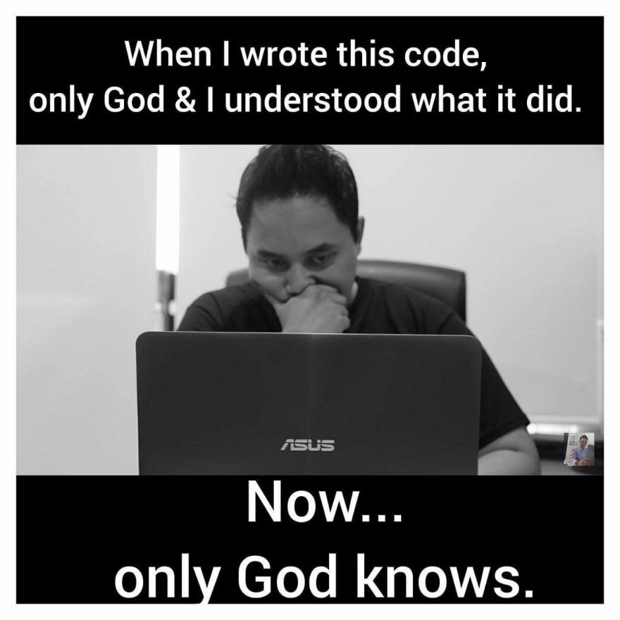 EllowTalents's tweet image. Who wrote this piece of code? Oh wait it was me!
Do you feel that too? Let us know in comments.
#codingmemes #programmingmeme #javamemes #codinglife💻 #codermemes #ProgrammingHumor #SoftwareDeveloper #Ellow #MemeOfTheDay #CodingLife #DeveloperLife #CodingHumor