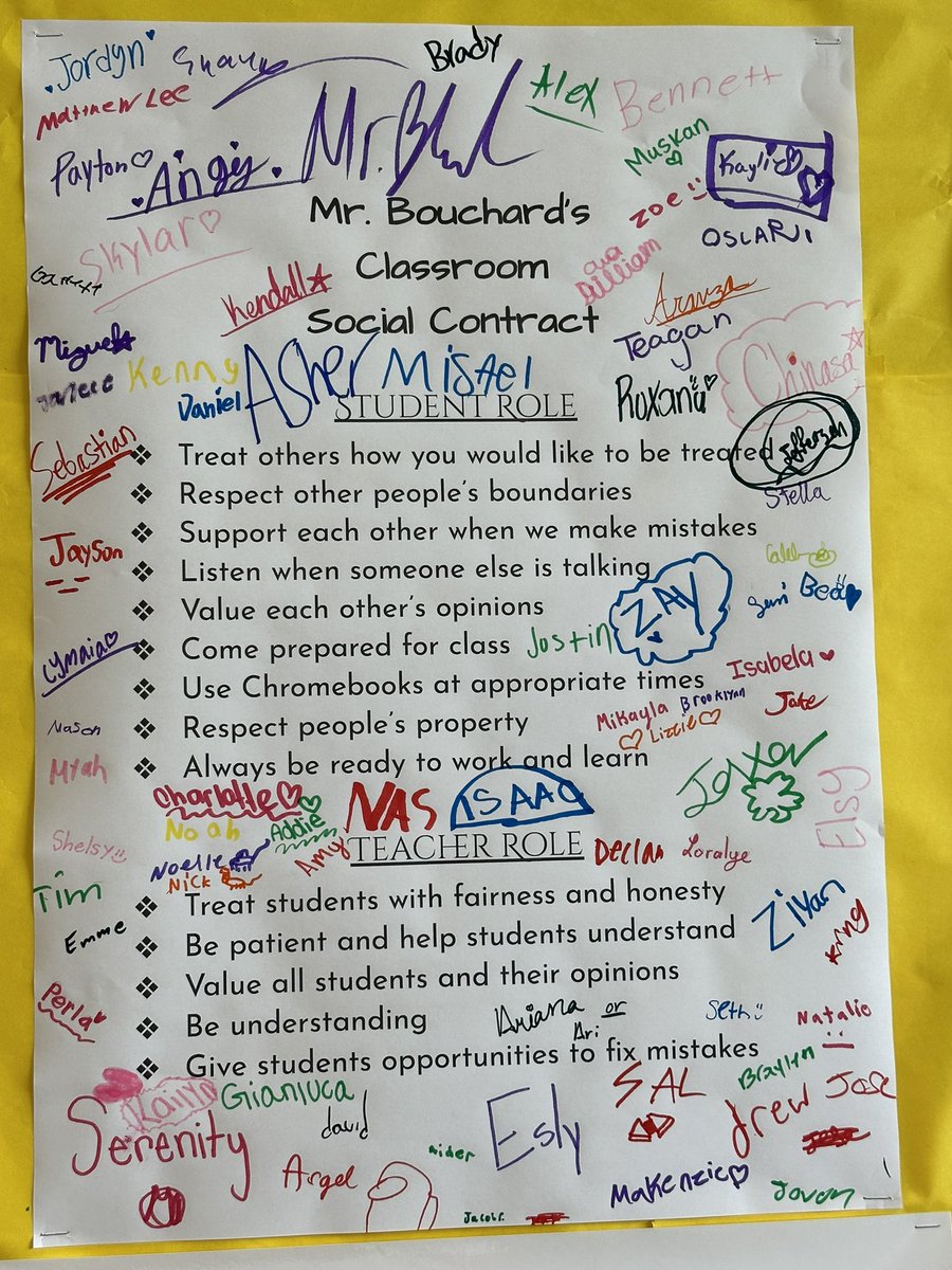 Love the social contracts that I saw today during classroom visits showing student ownership with their handprints or signatures <a href="/RolesvilleMS/">Rolesville MS</a>!
