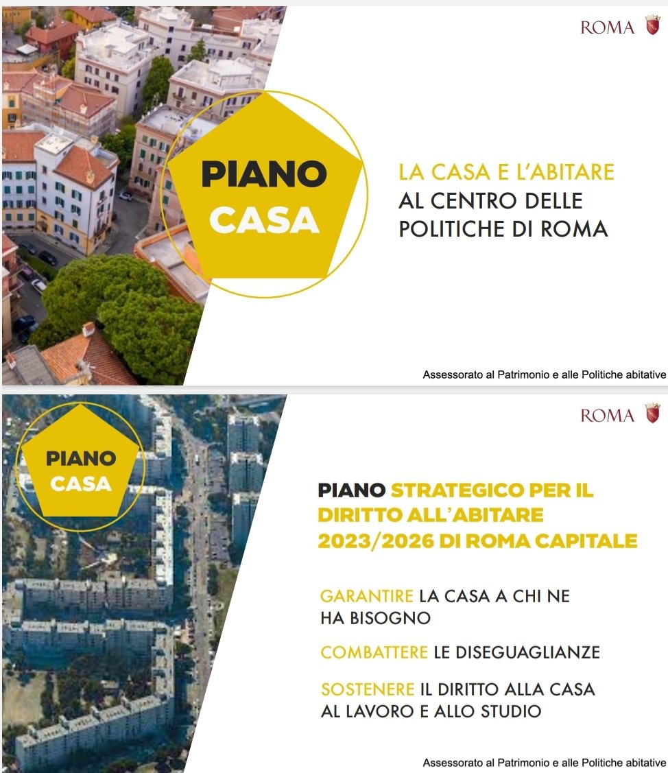 Approvato in Aula Giulio Cesare il Piano strategico per il diritto all'abitare.
🏠 Nuovi alloggi, recupero e autorecupero del patrimonio edilizio
💰Un "assegno universale" per chi rischia di perdere la casa
👁️‍🗨️ Osservatorio condizione abitativa e Agenzia sociale per l'abitare.