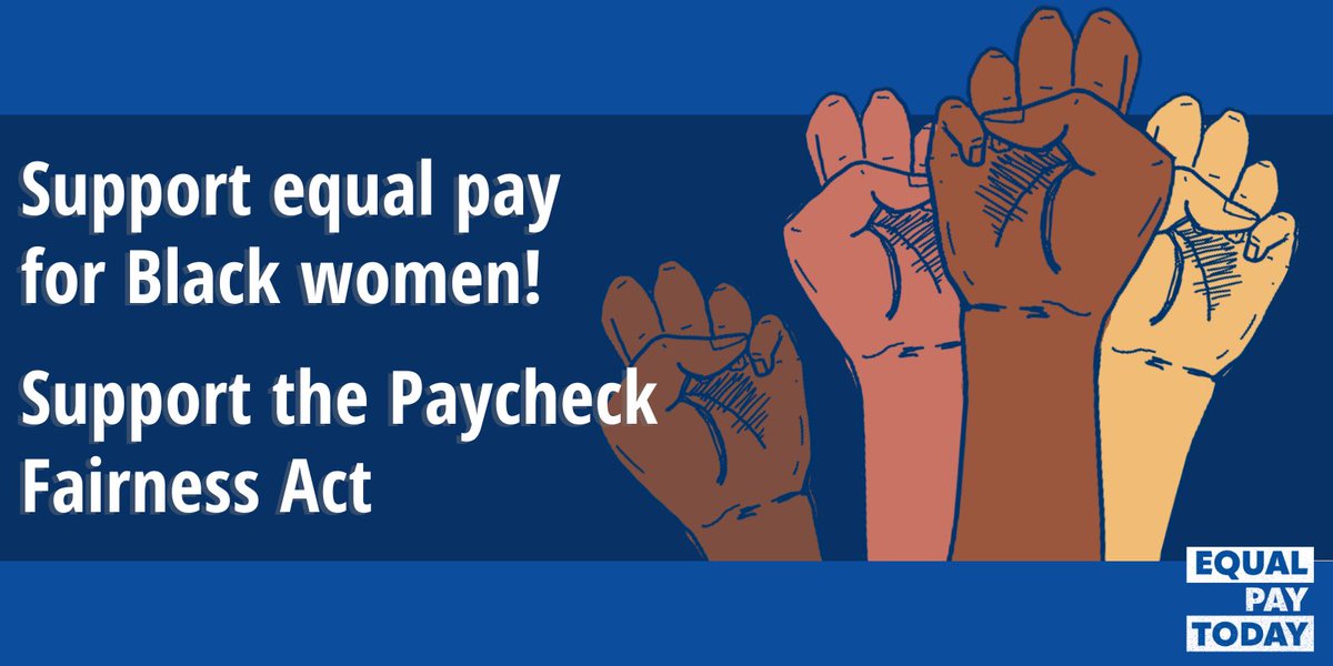 It is time for pay equity! I proudly introduced the #PaycheckFairnessAct to tackle pay discrimination and promote economic security for women and families.
 
Congress needs to stand up for equal pay, especially for women of color. #BlackWomensEqualPayDay #BlackWomenCantWait