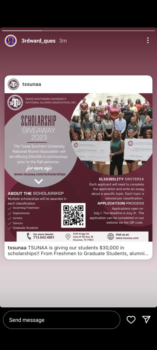 The TSUNAA Scholarship Application is currently open to apply. Students, submit your application today! : #txsunaa #tsunaa #tsualumni #txsualumni #texassouthernalumni