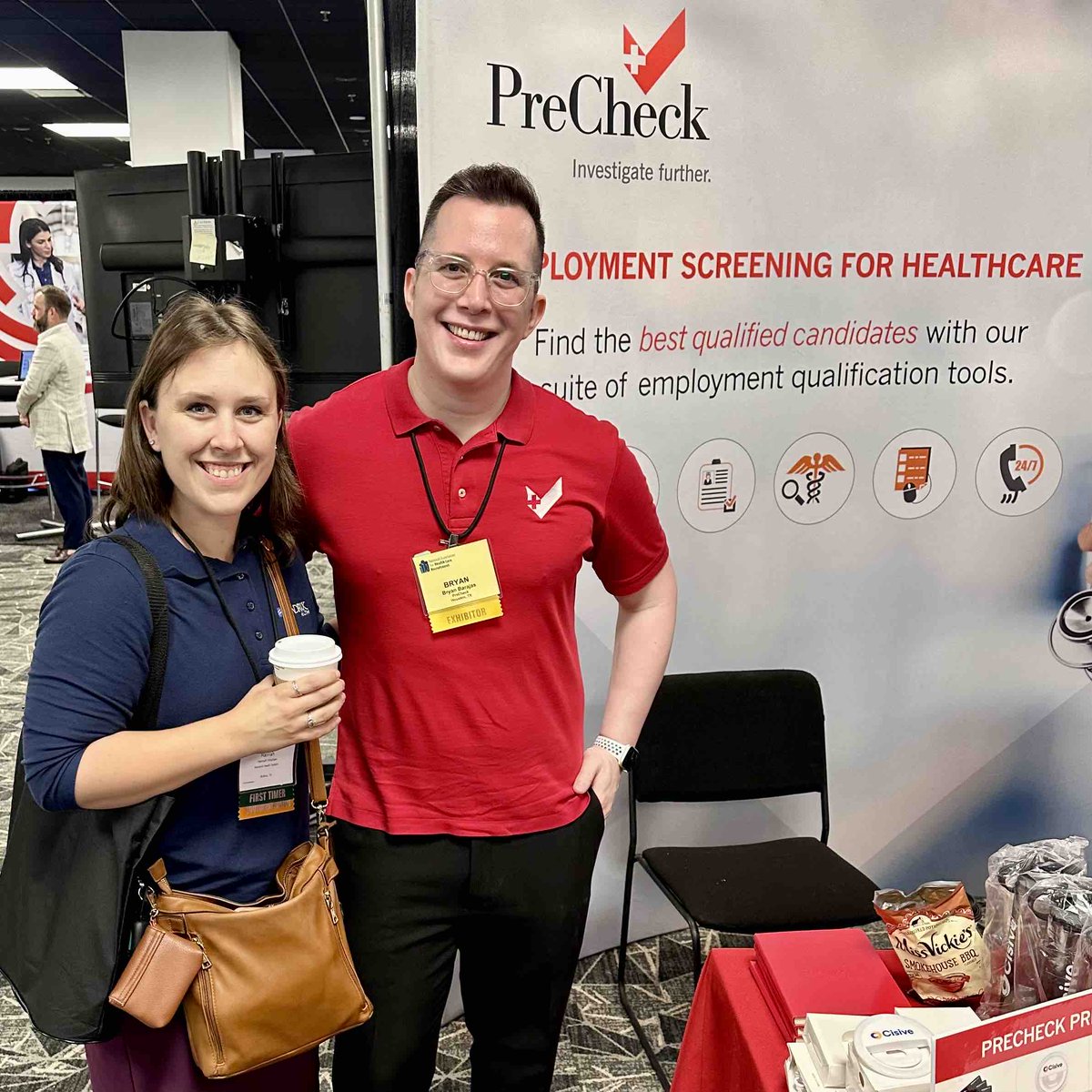 #NAHCR23 is in full swing and PreCheck is thrilled to see you at booth #207!

Thank you to our amazing clients Toni Broussard-Kizzee from @MDAndersonNews and Hannah Hinshaw from @HendrickHealth for stopping by to chat with our team! #healthcarerecruitment